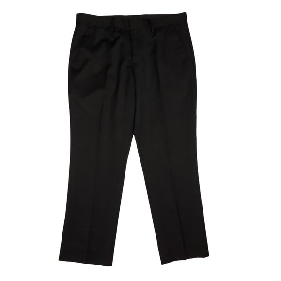 Express Photographer 32 x 25 SHORT Mens Slim Fit Dress Pants Black Flat Mid Rise - Picture 2 of 8